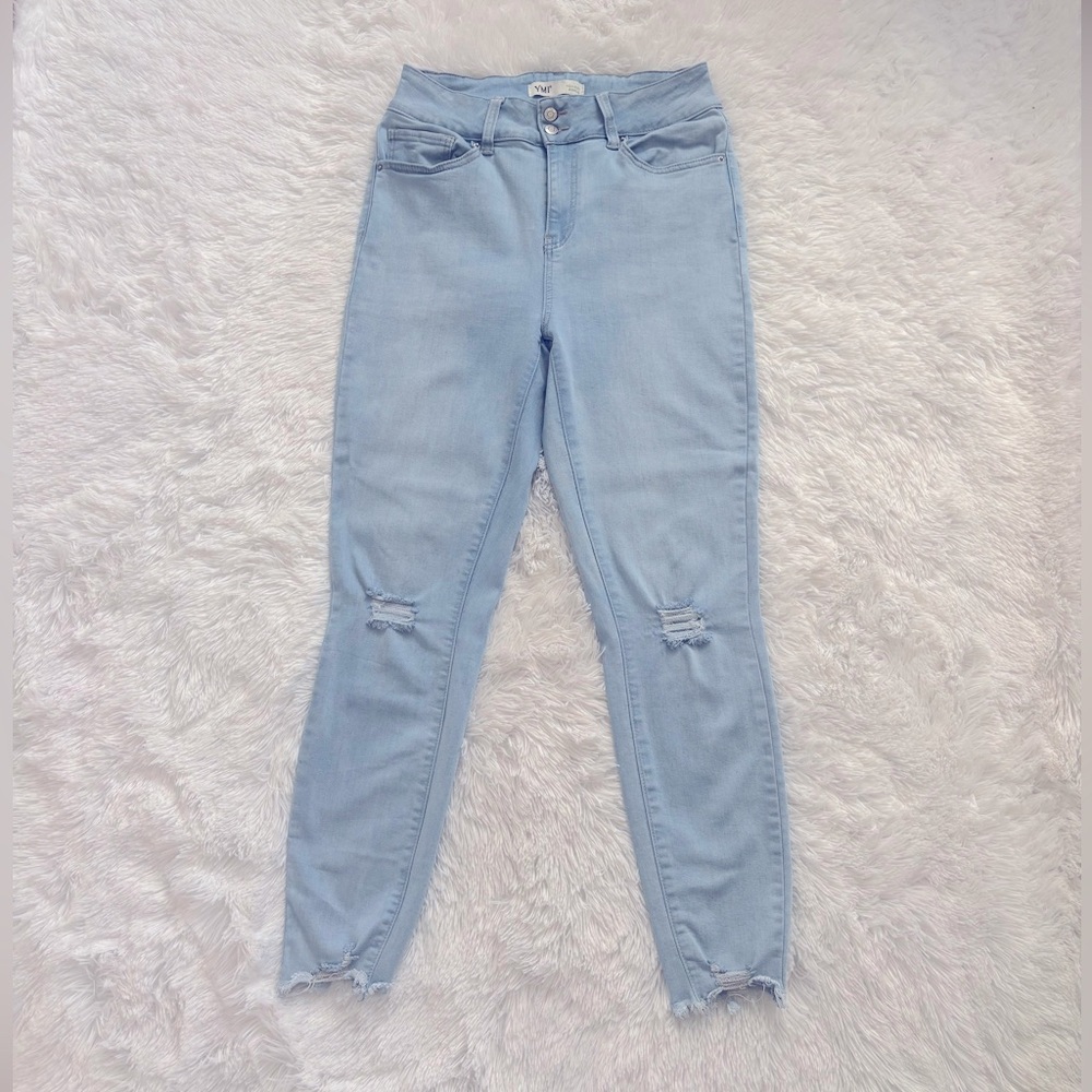 YMI Jeans | High Rise Denim Jean Pant Distressed, 5 Pockets, Stretch (11/30) - Picture 4 of 7